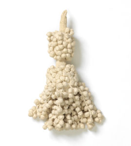 Tassel made of linen which is completely in white.