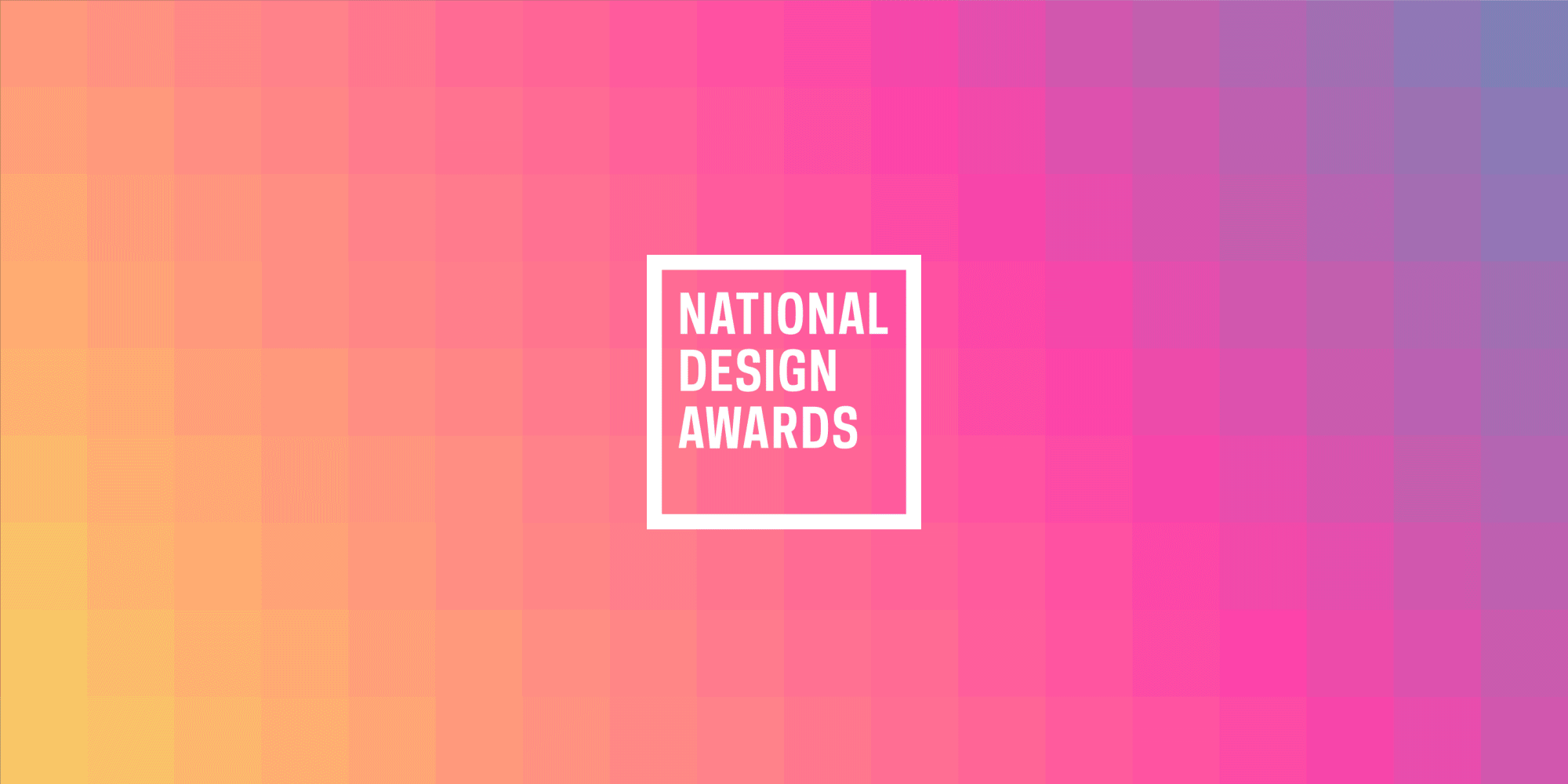 The words "National Design Awards" appear in white on a multi-colored gradient background.