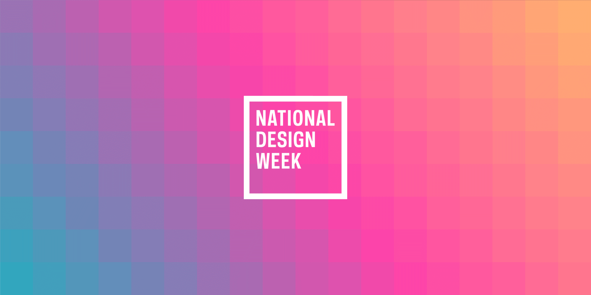 The words "National Design Week" appear in white on a multi-colored gradient background.