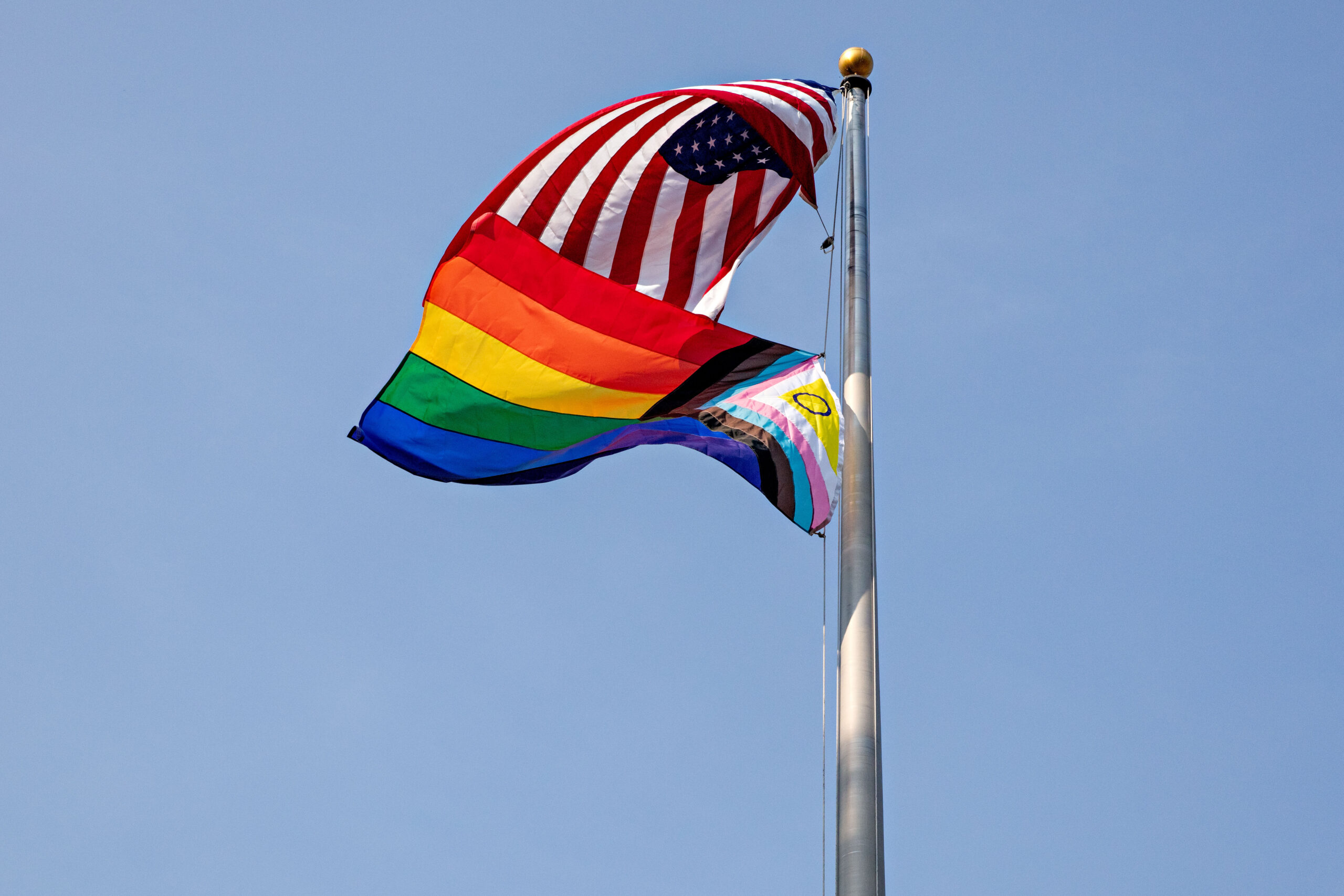 thumbnail image 2 of Intersex Inclusive Progress Pride Flag 3x5ft – 100D Polyester, Printed By Trade Winds 2 of 5
