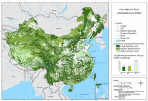 A map of China with differing densities and values of green are depicted across the nation.