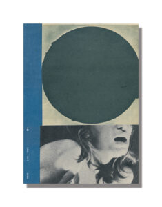 Cover of Inque Magazine portraying a large green circle on top of the bottom half of a face.