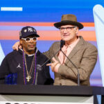 Spike Lee and National Design Award winner Tinker Hatfield stand at a podium.