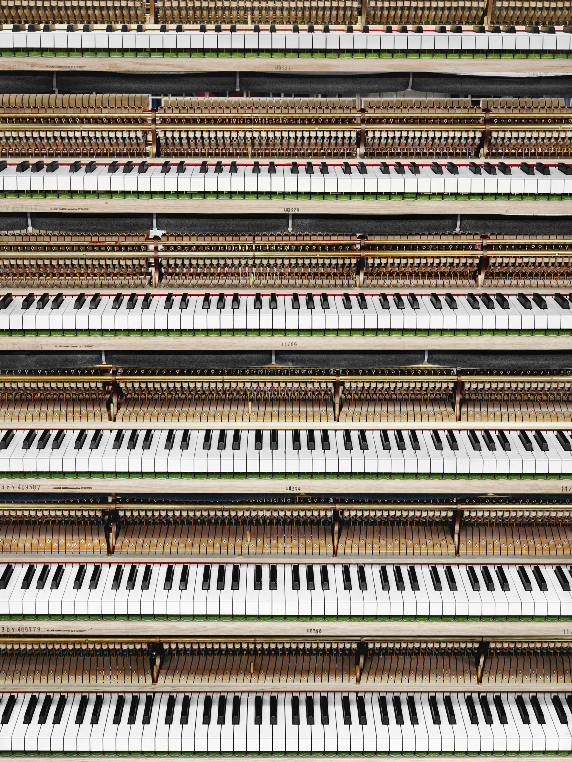 Rows of piano keys