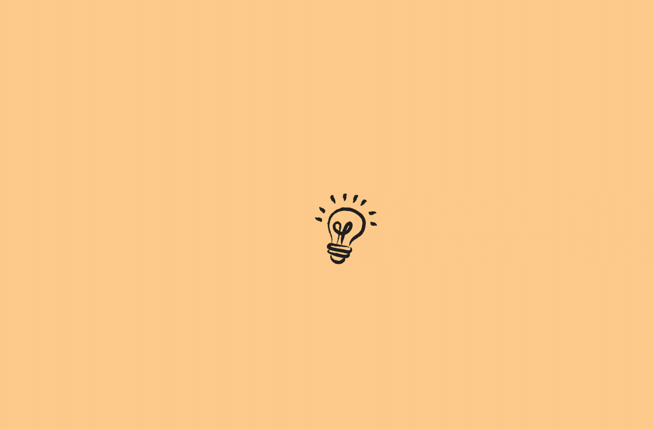 Illustrated animation of a light bulb and many bubble appearing around it, creating a brainstorm map.