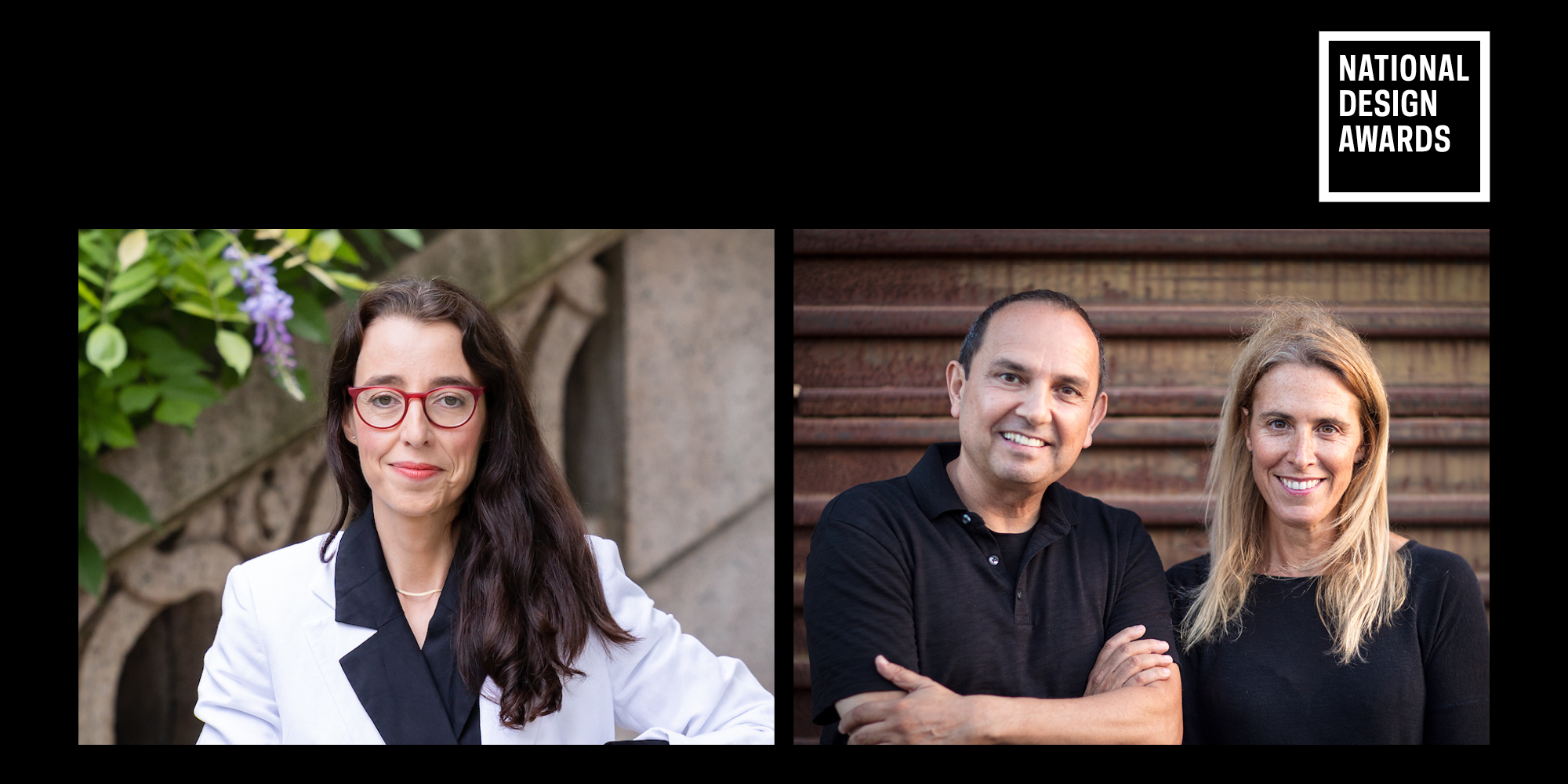 Three individuals pictured in separate portrait photographs with outdoor backgrounds.