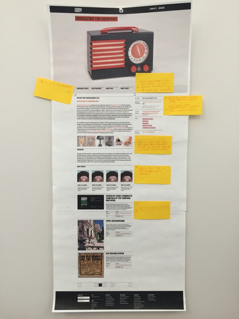 My mock-up for the exhibition channel structure and design. Some of the features on the mock were knocked off the to-do list in service of getting an MVP on the live site.