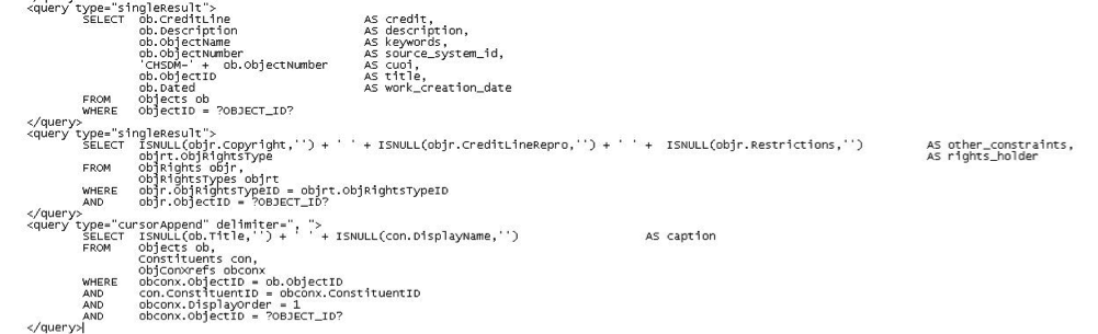 Code for the metadata sync mapping.